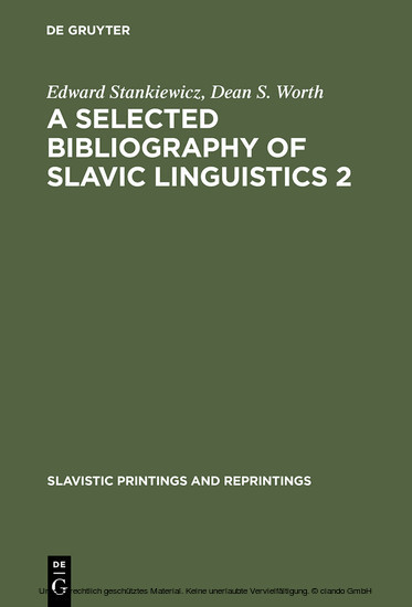 A Selected Bibliography of Slavic Linguistics 2 main product photo