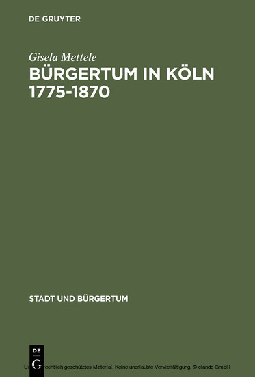 Bürgertum in Köln 1775-1870 main product photo