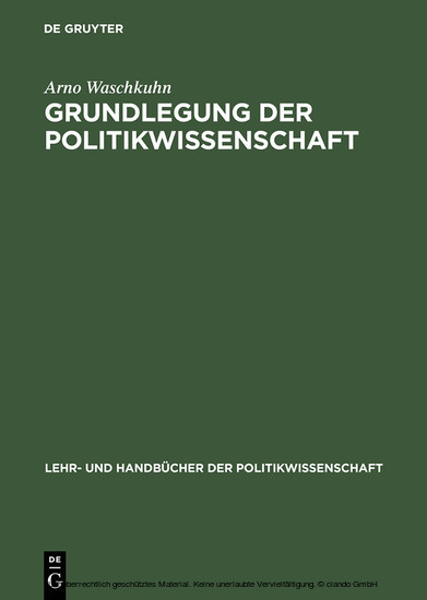 Grundlegung der Politikwissenschaft main product photo