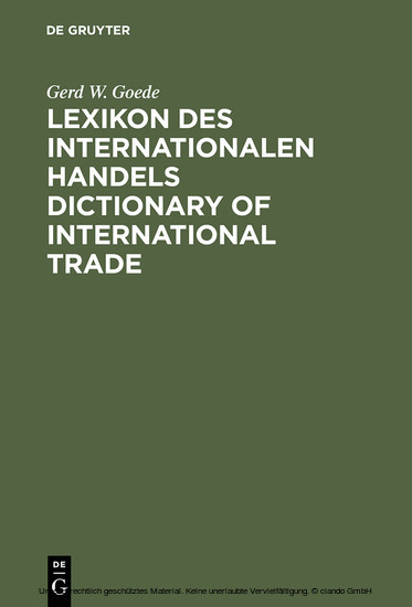 Lexikon des Internationalen Handels - Dictionary of International Trade main product photo
