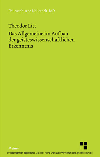 Das Allgemeine im Aufbau der geisteswissenschaftlichen Erkenntnis main product photo