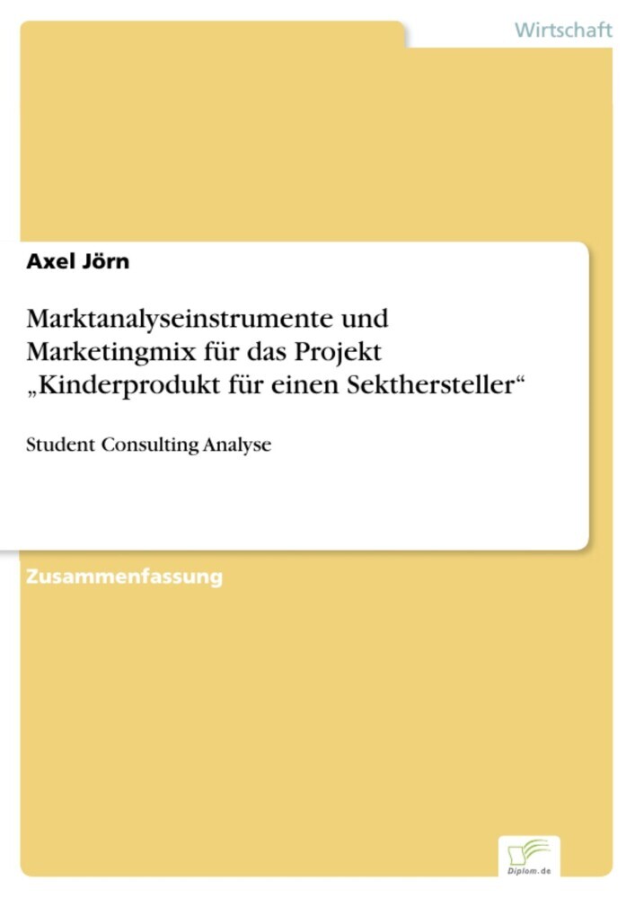 Marktanalyseinstrumente und Marketingmix für das Projekt 'Kinderprodukt für einen Sekthersteller' main product photo