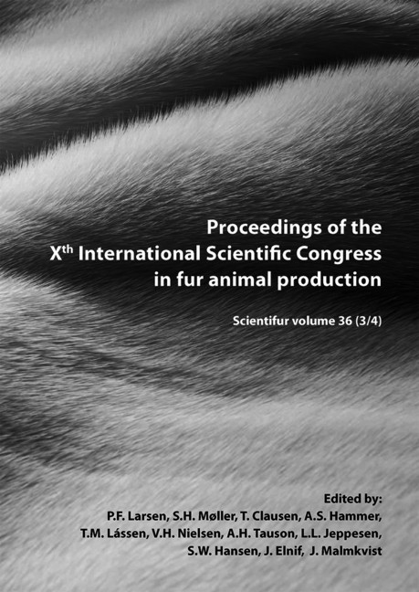 Proceedings of the Xth International Scientific Congress in Fur Animal Production main product photo