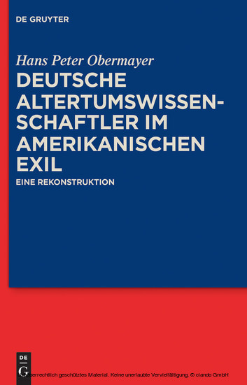 Deutsche Altertumswissenschaftler im amerikanischen Exil main product photo
