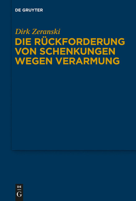 Die Rückforderung von Schenkungen wegen Verarmung main product photo