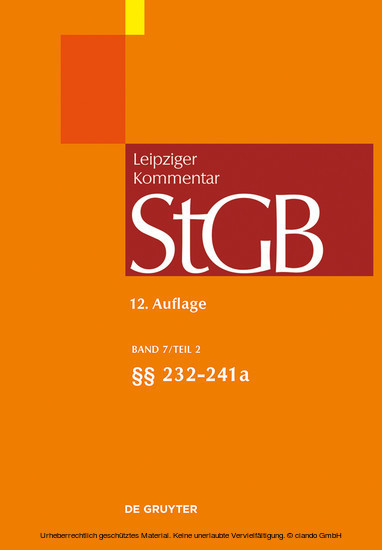 Strafgesetzbuch. Leipziger Kommentar, §§ 232-241a main product photo