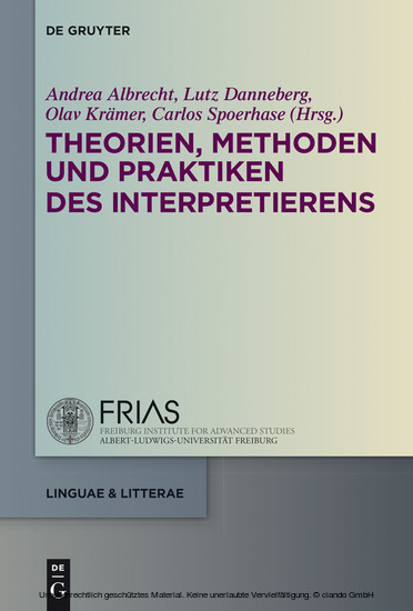 Theorien, Methoden und Praktiken des Interpretierens main product photo