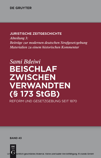 Beischlaf zwischen Verwandten ( 173 StGB) main product photo