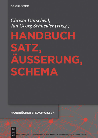 Handbuch Satz, Äußerung, Schema main product photo