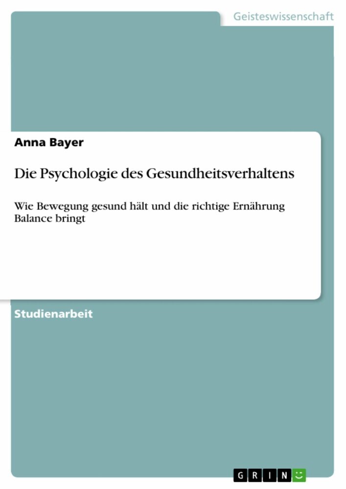 Die Psychologie des Gesundheitsverhaltens main product photo