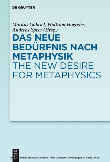 Das neue Bedürfnis nach Metaphysik / The New Desire for Metaphysics main product photo