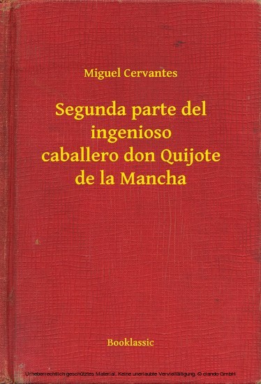 Segunda parte del ingenioso caballero don Quijote de la Mancha main product photo