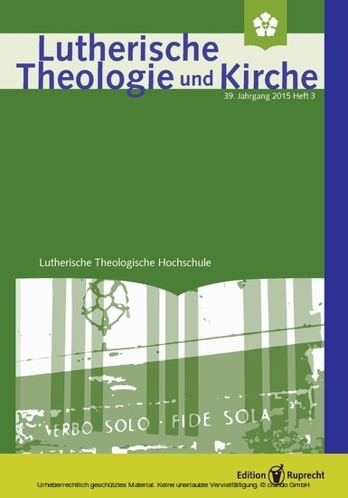 Lutherische Theologie und Kirche 3/2015 - Einzelkapitel main product photo