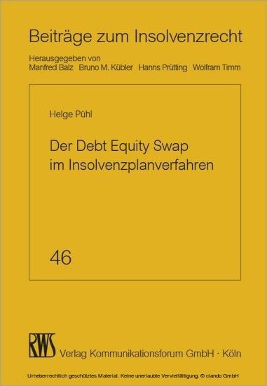 Der Debt Equity Swap im Insolvenzplanverfahren main product photo