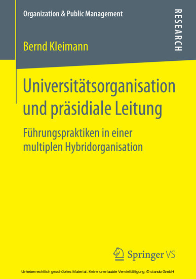Universitätsorganisation und präsidiale Leitung main product photo
