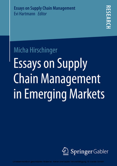 Essays on Supply Chain Management in Emerging Markets main product photo