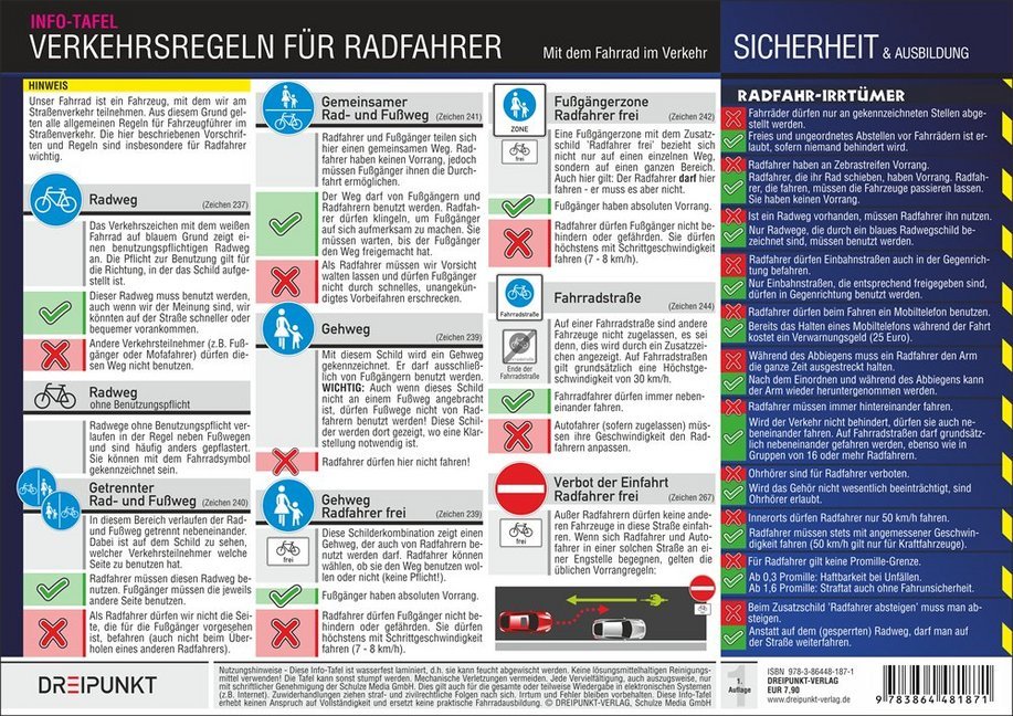 Verkehrsregeln für Radfahrer, Tafel main product photo