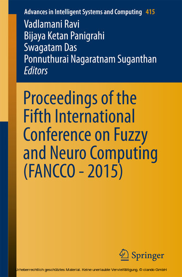 Proceedings of the Fifth International Conference on Fuzzy and Neuro Computing (FANCCO - 2015) main product photo