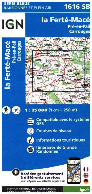 IGN Karte, Carte de randonnée (et plein air) La Ferte Mace pre main product photo