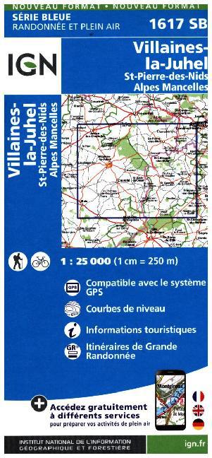 IGN Karte, Carte de randonnée (et plein air) Villaines la Juhel main product photo