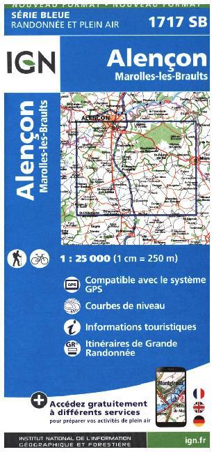 IGN Karte, Carte de randonnée (et plein air) Alencon Marolles main product photo