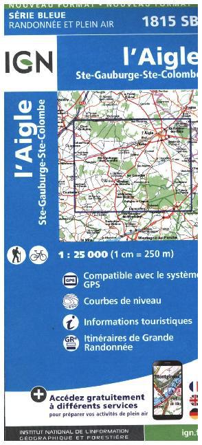 IGN Karte, Carte de randonnée (et plein air) L'Aigle St Gaubur main product photo