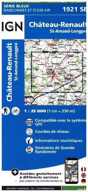 IGN Karte, Carte de randonnée (et plein air) Chateau Renaul main product photo