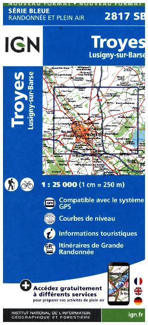 IGN Karte, Carte de randonnée (et plein air) Troyes Lusigny main product photo