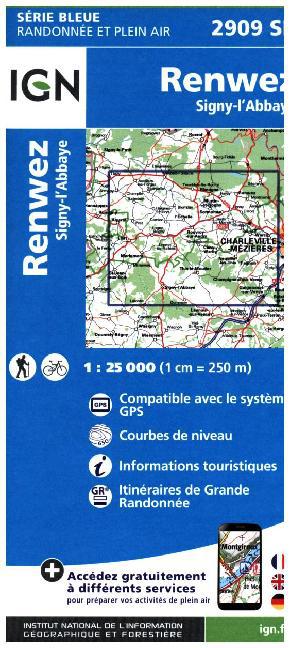 IGN Karte, Carte de randonnée (et plein air) Renwez Signy main product photo