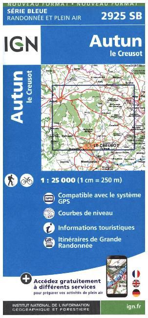 IGN Karte, Carte de randonnée (et plein air) Autun le Creusot main product photo