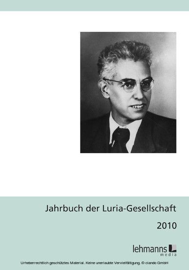 Jahrbuch der Luria-Gesellschaft 2010 main product photo
