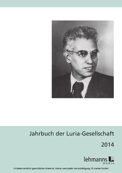 Jahrbuch der Luria-Gesellschaft 2014 main product photo