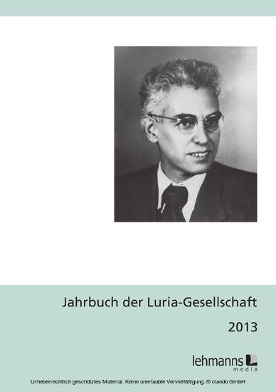 Jahrbuch der Luria-Gesellschaft 2013 main product photo