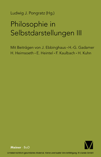Philosophie in Selbstdarstellungen III main product photo