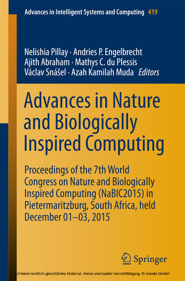 Advances in Nature and Biologically Inspired Computing main product photo