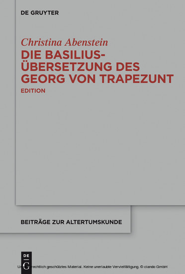 Die Basilius-Übersetzung des Georg von Trapezunt main product photo