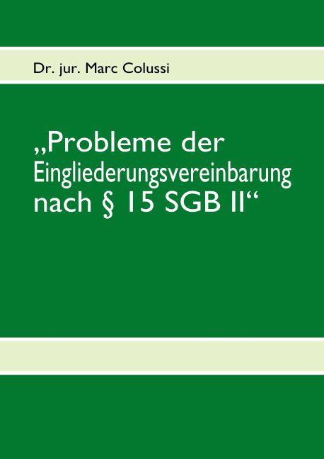 'Probleme der Eingliederungsvereinbarung nach 15 SGB II' main product photo