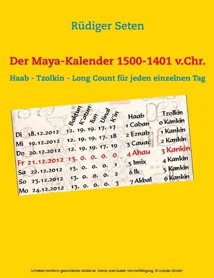 Der Maya-Kalender 1500-1401 v.Chr. main product photo