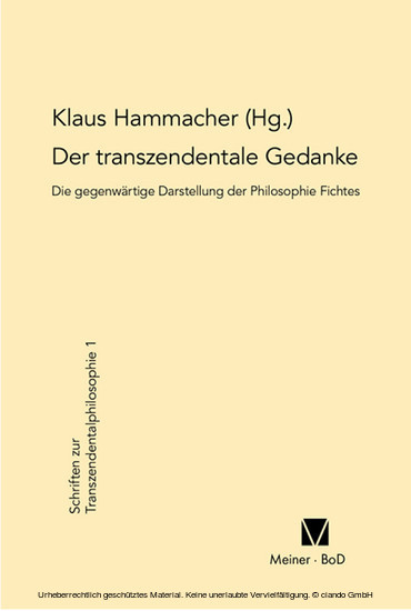 Der transzendentale Gedanke main product photo