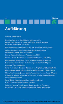 Aufklärung, Band 27: Winckelmann