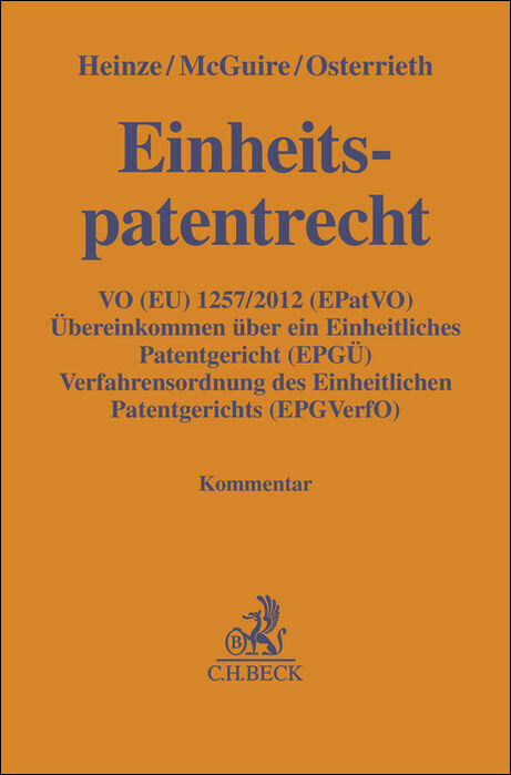 Einheitspatentrecht, Kommentar main product photo