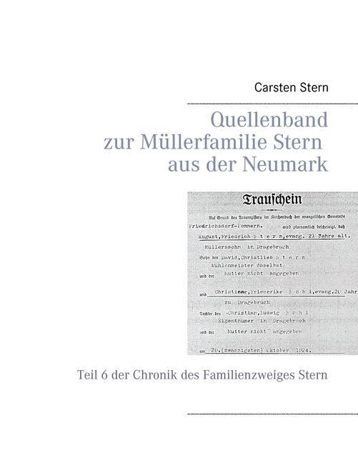 Quellenband zur Müllerfamilie Stern aus der Neumark main product photo