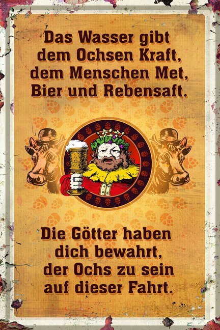 Blechschild 'Ochs und Mensch"' main product photo