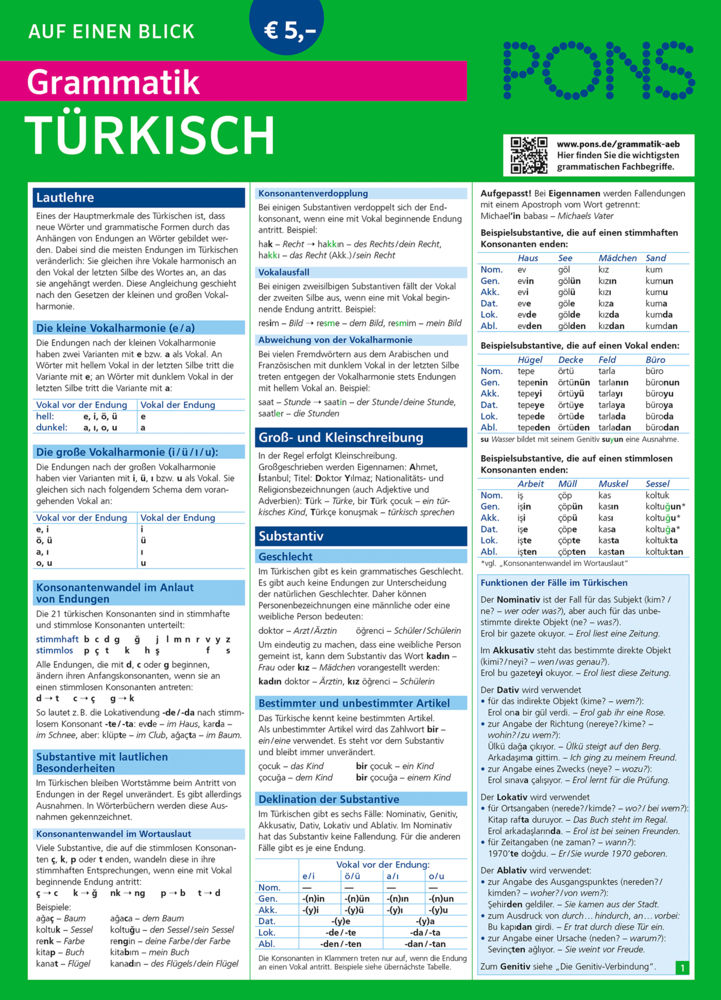 PONS Grammatik auf einen Blick, Türkisch main product photo