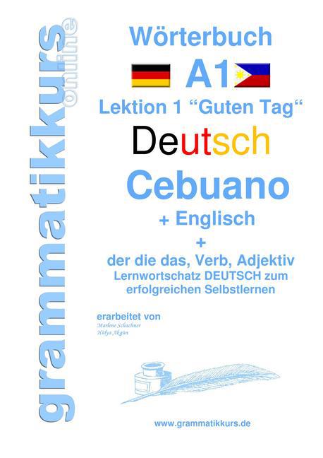 Wörterbuch Deutsch - Cebuano - Englisch Niveau A1 main product photo