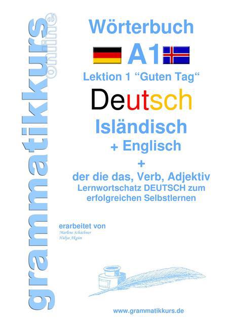 Wörterbuch Deutsch - Isländisch - Englisch Niveau A1 main product photo