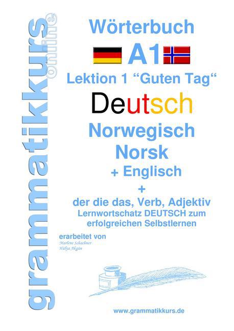 Wörterbuch Deutsch - Norwegisch - Englisch Niveau A1 main product photo