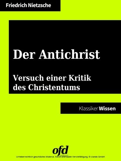 Der Antichrist Versuch einer Kritik des Christentums main product photo