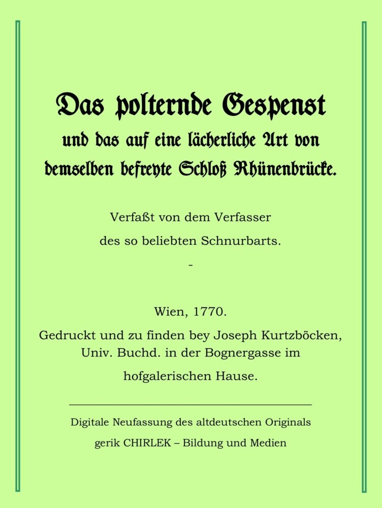 Das polternde Gespenst und das auf eine lächerliche Art von demselben befreite Schloss Rhünenbrücke. main product photo