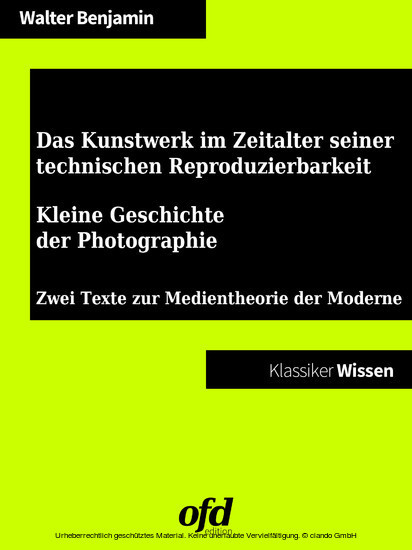 Das Kunstwerk im Zeitalter seiner technischen Reproduzierbarkeit - Kleine Geschichte der Photographie main product photo